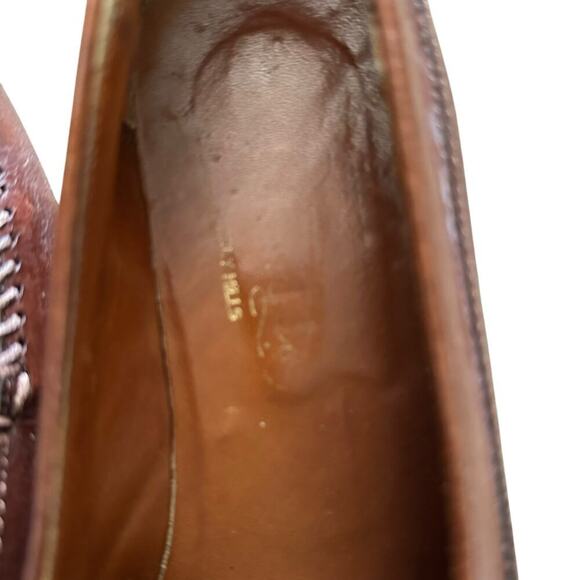 Vero Cuoio Men's Brown Woven Leather Loafers Slip-On Dress Shoes Size 7 - Picture 11 of 11